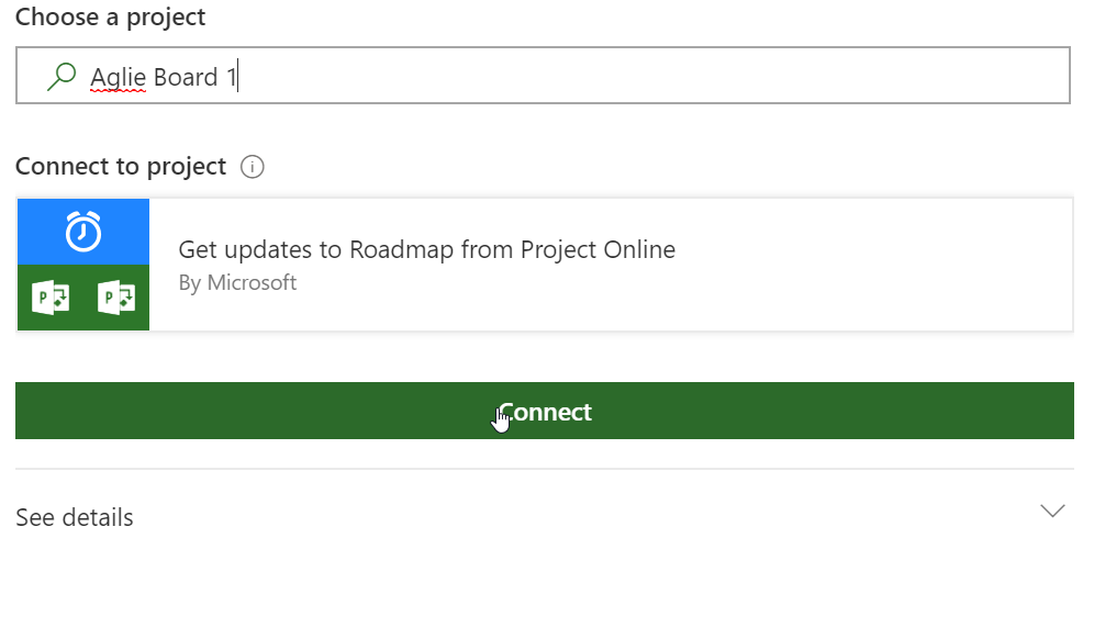 Finished connecting to Project Online